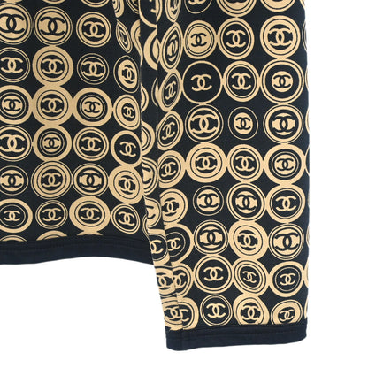 Chanel 2003 Zip Up Top Beige Black #42