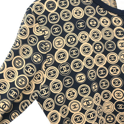 Chanel 2003 Zip Up Top Beige Black #42