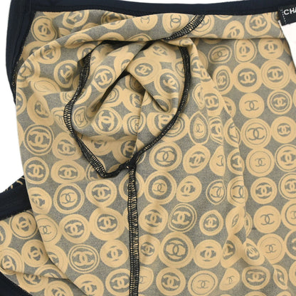 Chanel 2003 Zip Up Top Beige Black #42