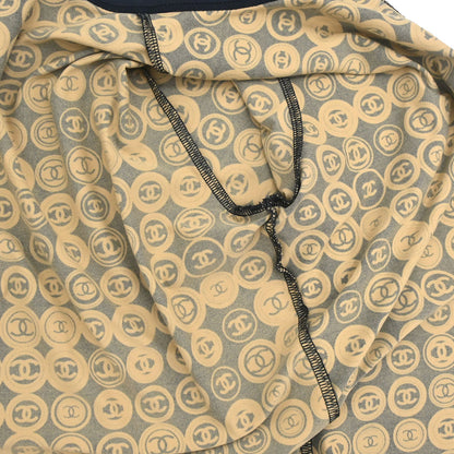 Chanel 2003 Zip Up Top Beige Black #42