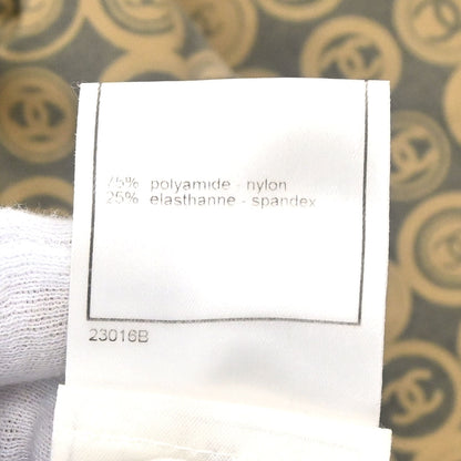 Chanel 2003 Zip Up Top Beige Black #42