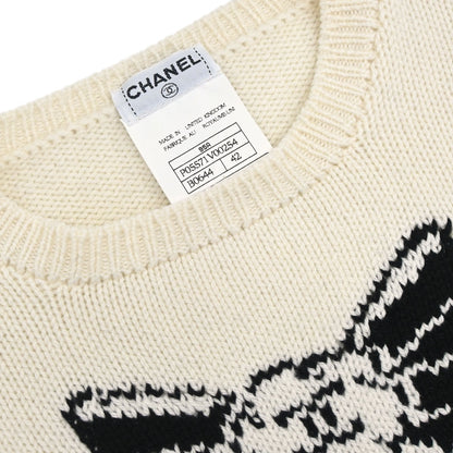 Chanel 1995 Camellia Sweater Knit Top #42