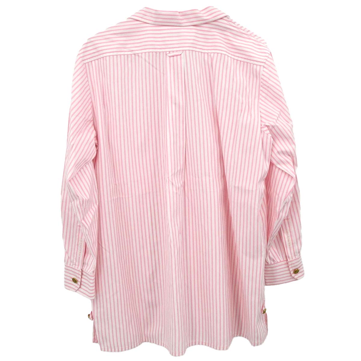 Chanel Striped Shirt Blouse Pink