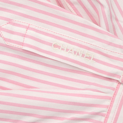 Chanel Striped Shirt Blouse Pink