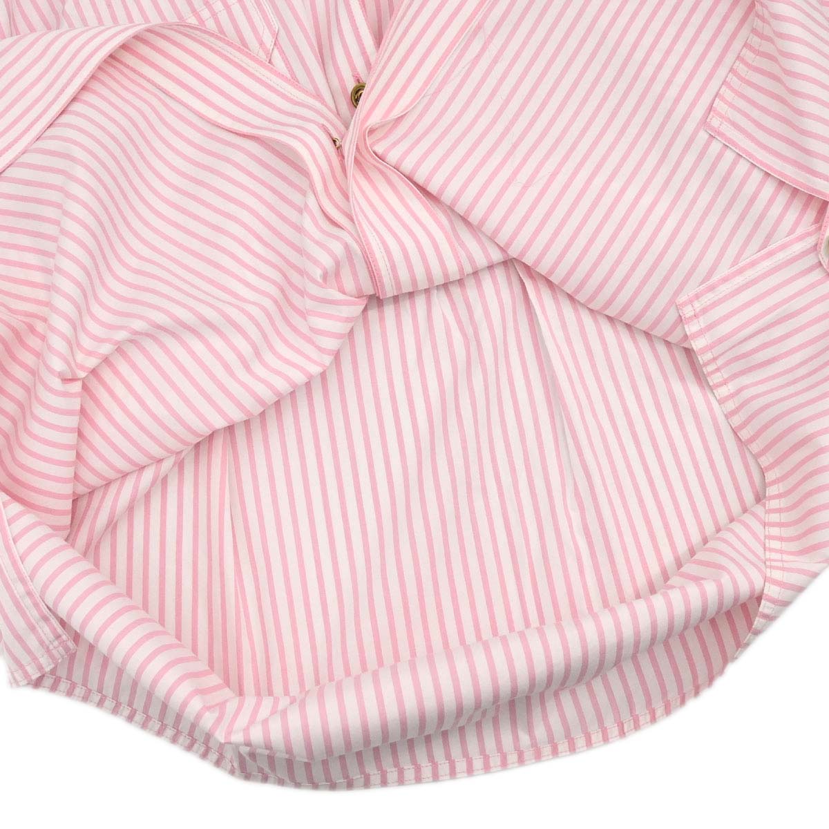 Chanel Striped Shirt Blouse Pink