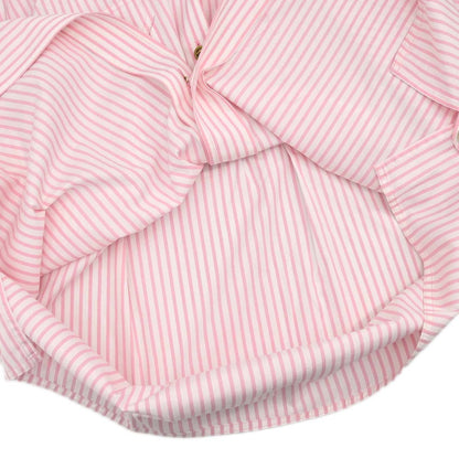 Chanel Striped Shirt Blouse Pink