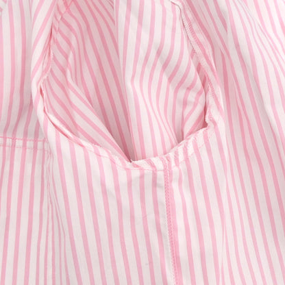 Chanel Striped Shirt Blouse Pink