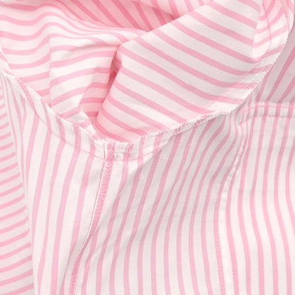 Chanel Striped Shirt Blouse Pink