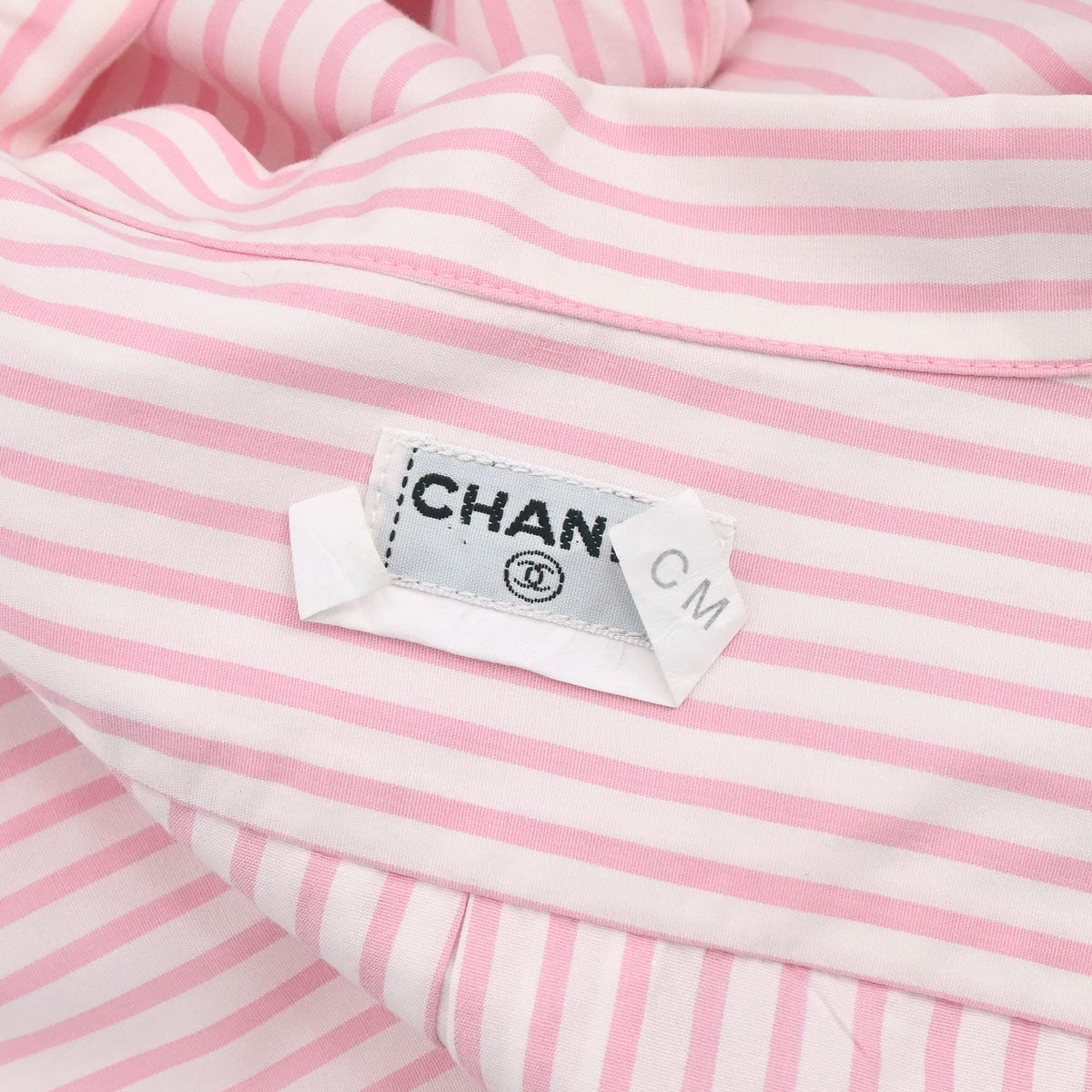 Chanel Striped Shirt Blouse Pink