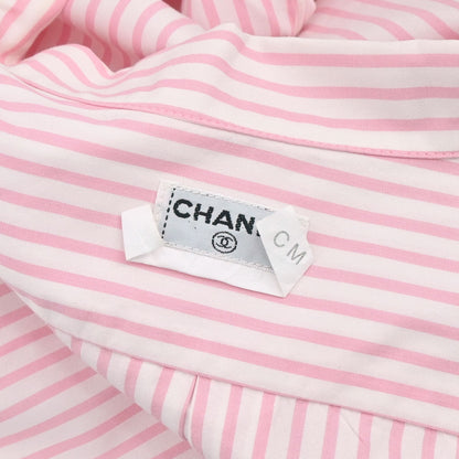 Chanel Striped Shirt Blouse Pink