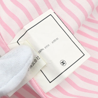 Chanel Striped Shirt Blouse Pink