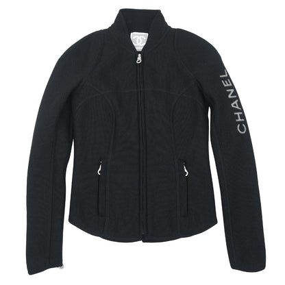 Chanel 2003 Sport Line Zip Up Mesh Jacket Black #34