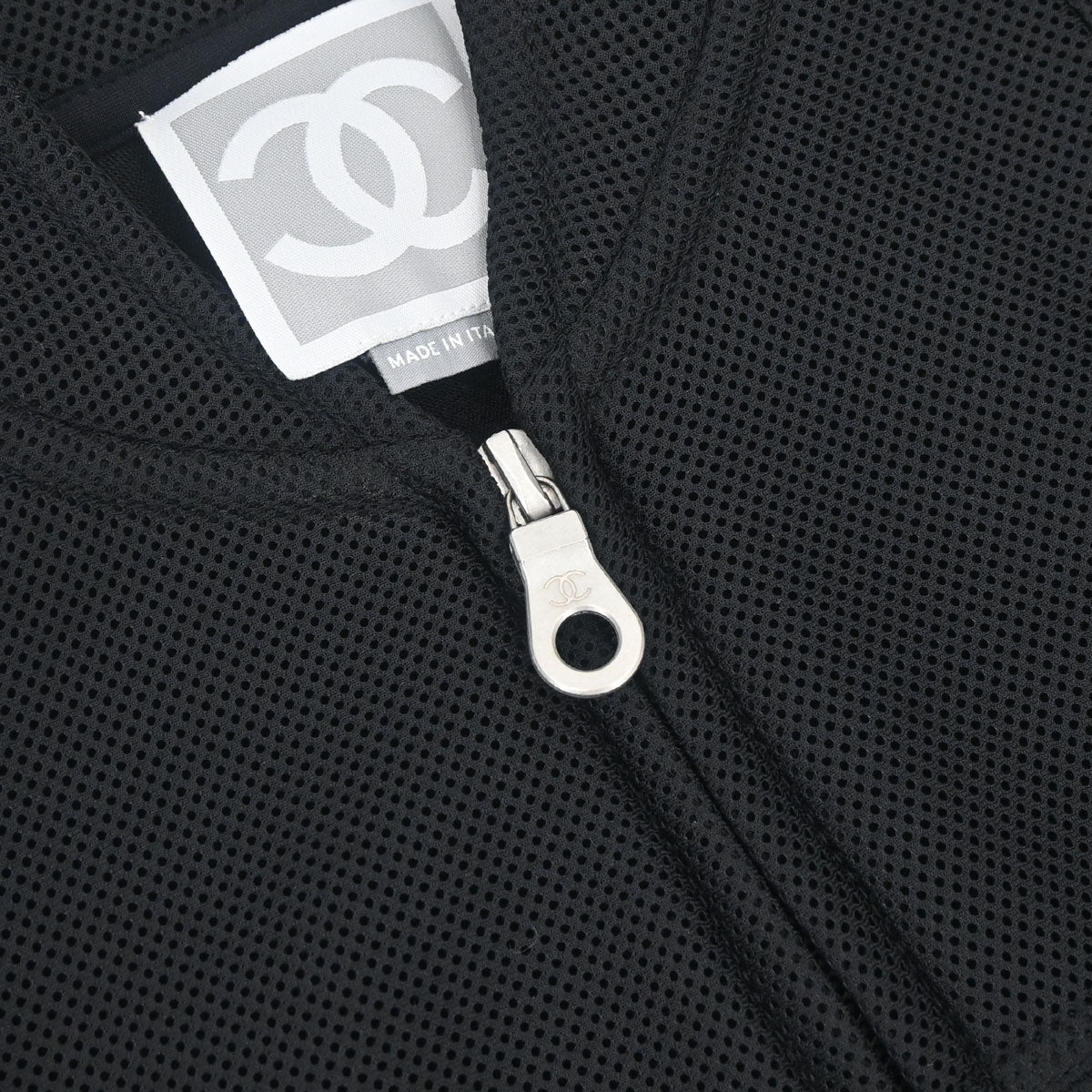 Chanel 2003 Sport Line Zip Up Mesh Jacket Black #34