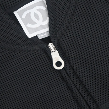 Chanel 2003 Sport Line Zip Up Mesh Jacket Black #34
