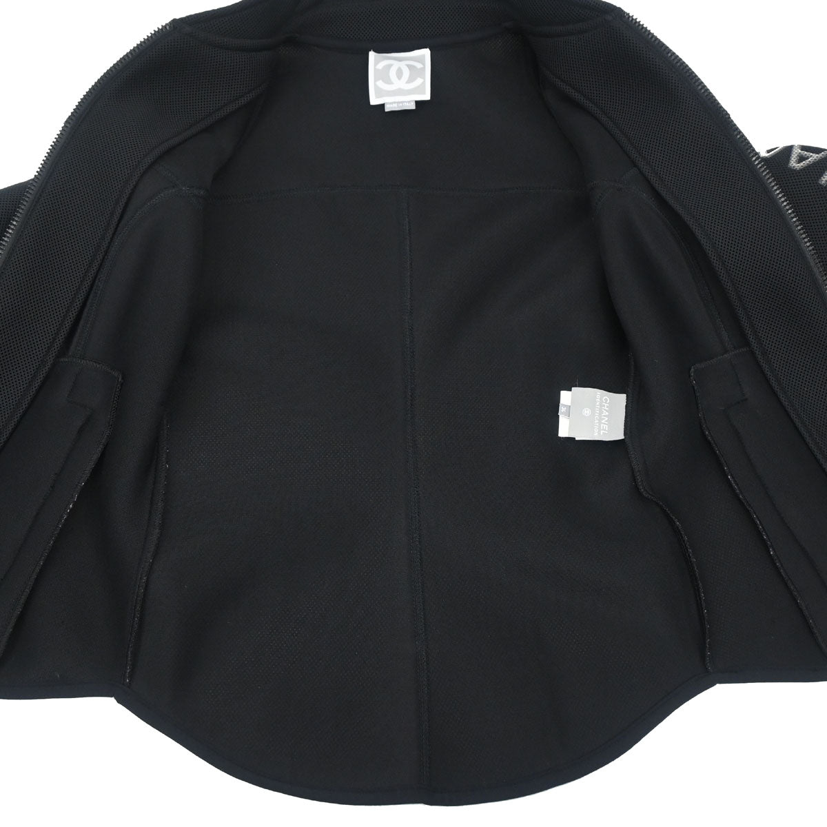 Chanel 2003 Sport Line Zip Up Mesh Jacket Black #34