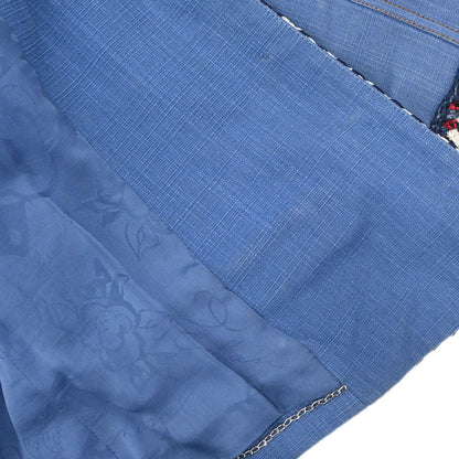 Chanel 2013 Single Breasted Collarless Jacket Blue #34
