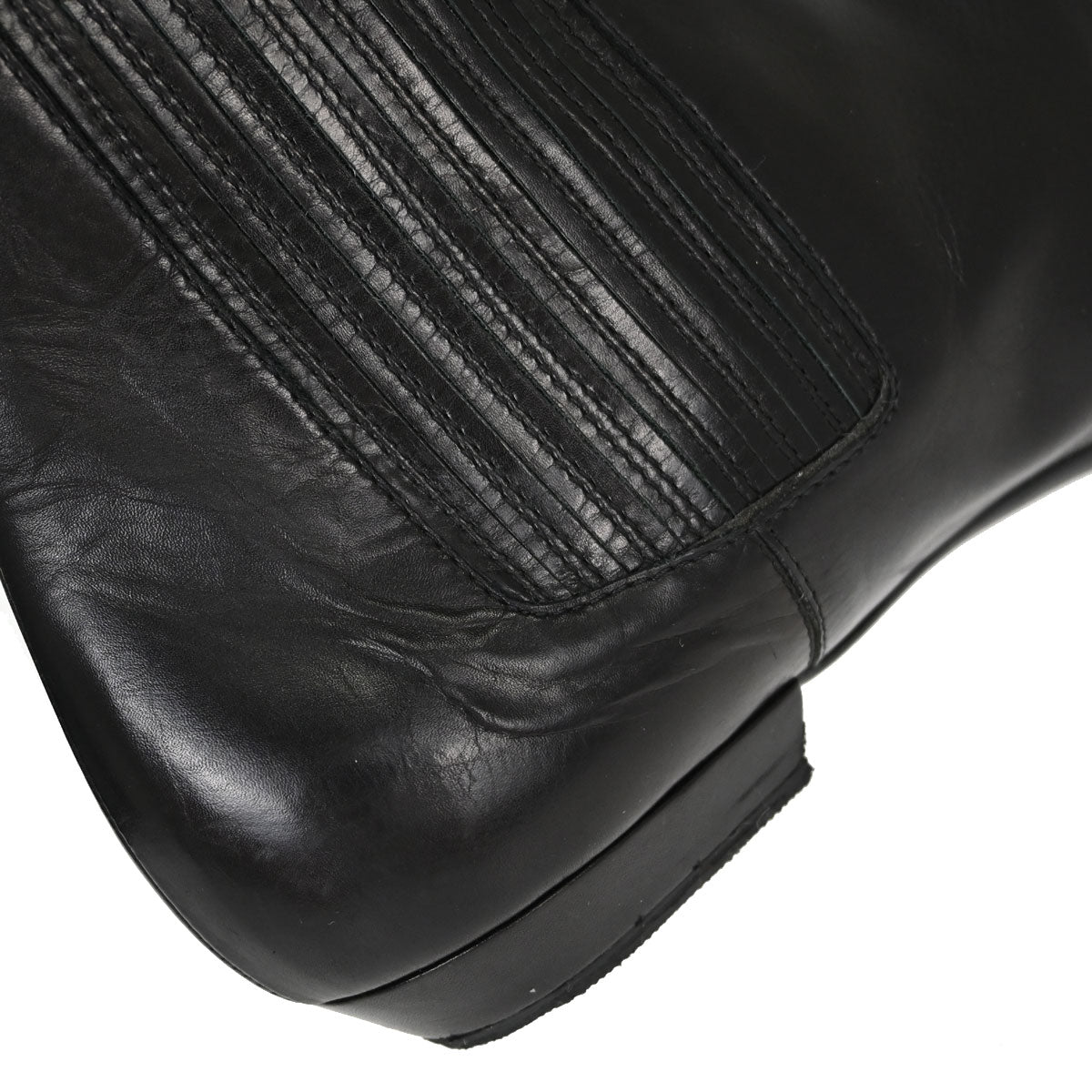 Christian Dior * Black Leather Short Boots Shoes #36 1/2