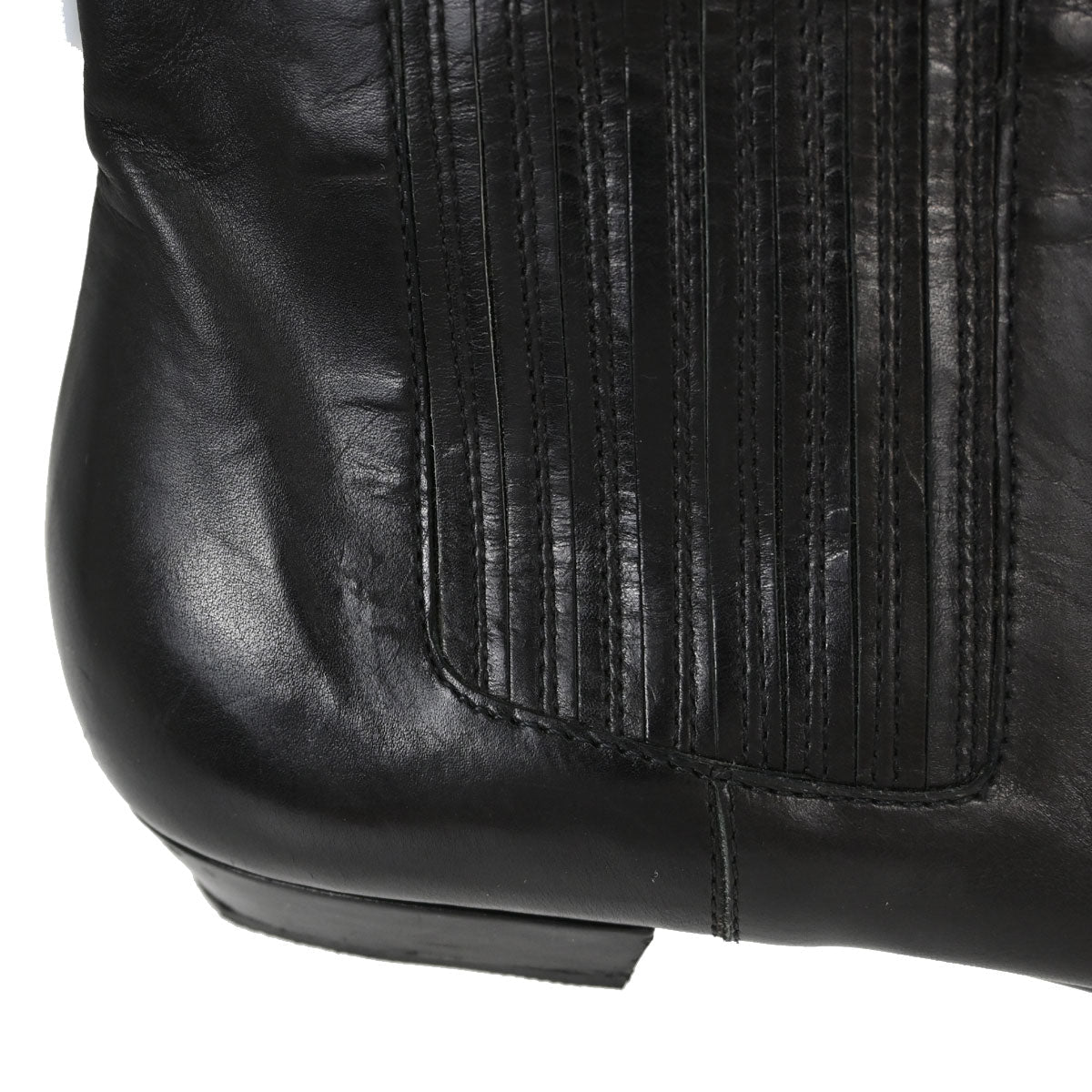 Christian Dior * Black Leather Short Boots Shoes #36 1/2