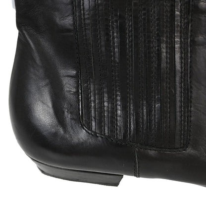 Christian Dior * Black Leather Short Boots Shoes #36 1/2