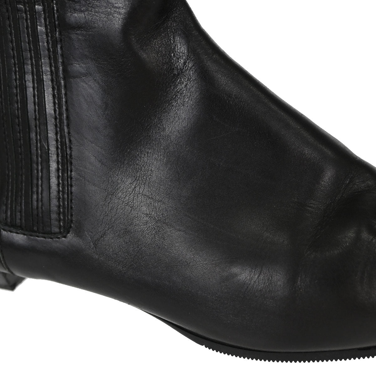Christian Dior * Black Leather Short Boots Shoes #36 1/2