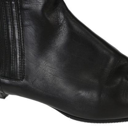 Christian Dior * Black Leather Short Boots Shoes #36 1/2