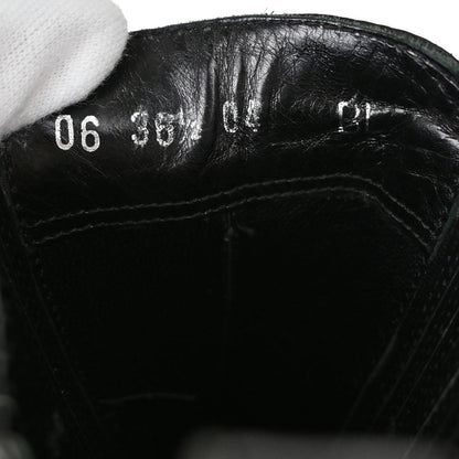 Christian Dior * Black Leather Short Boots Shoes #36 1/2