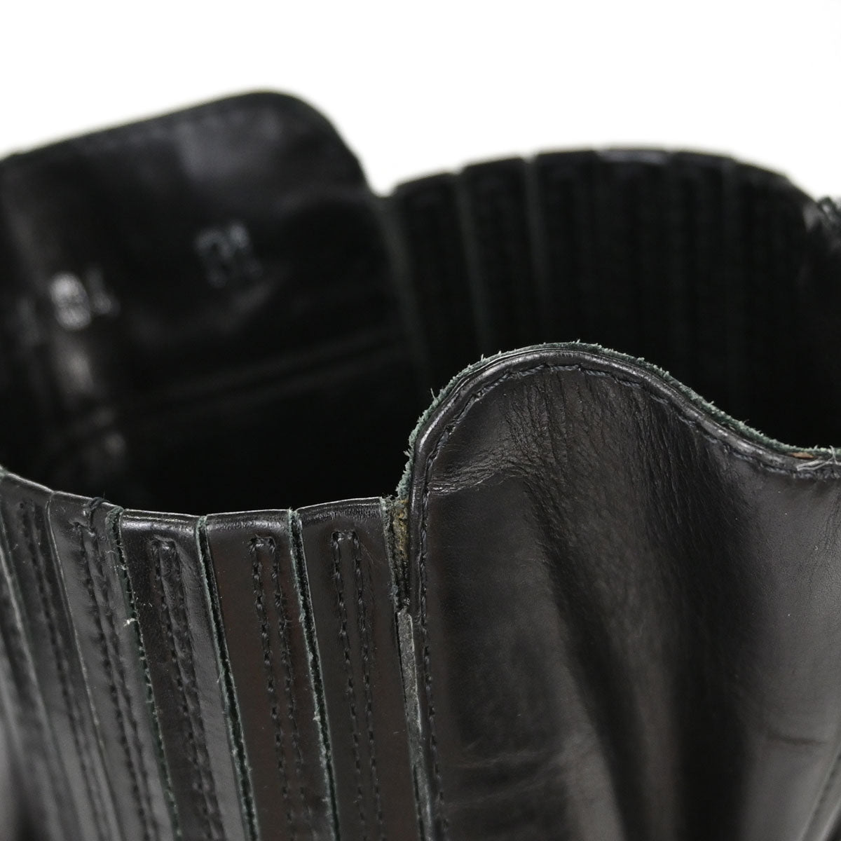 Christian Dior * Black Leather Short Boots Shoes #36 1/2