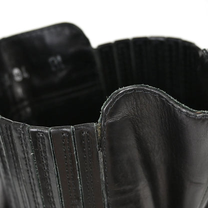 Christian Dior * Black Leather Short Boots Shoes #36 1/2