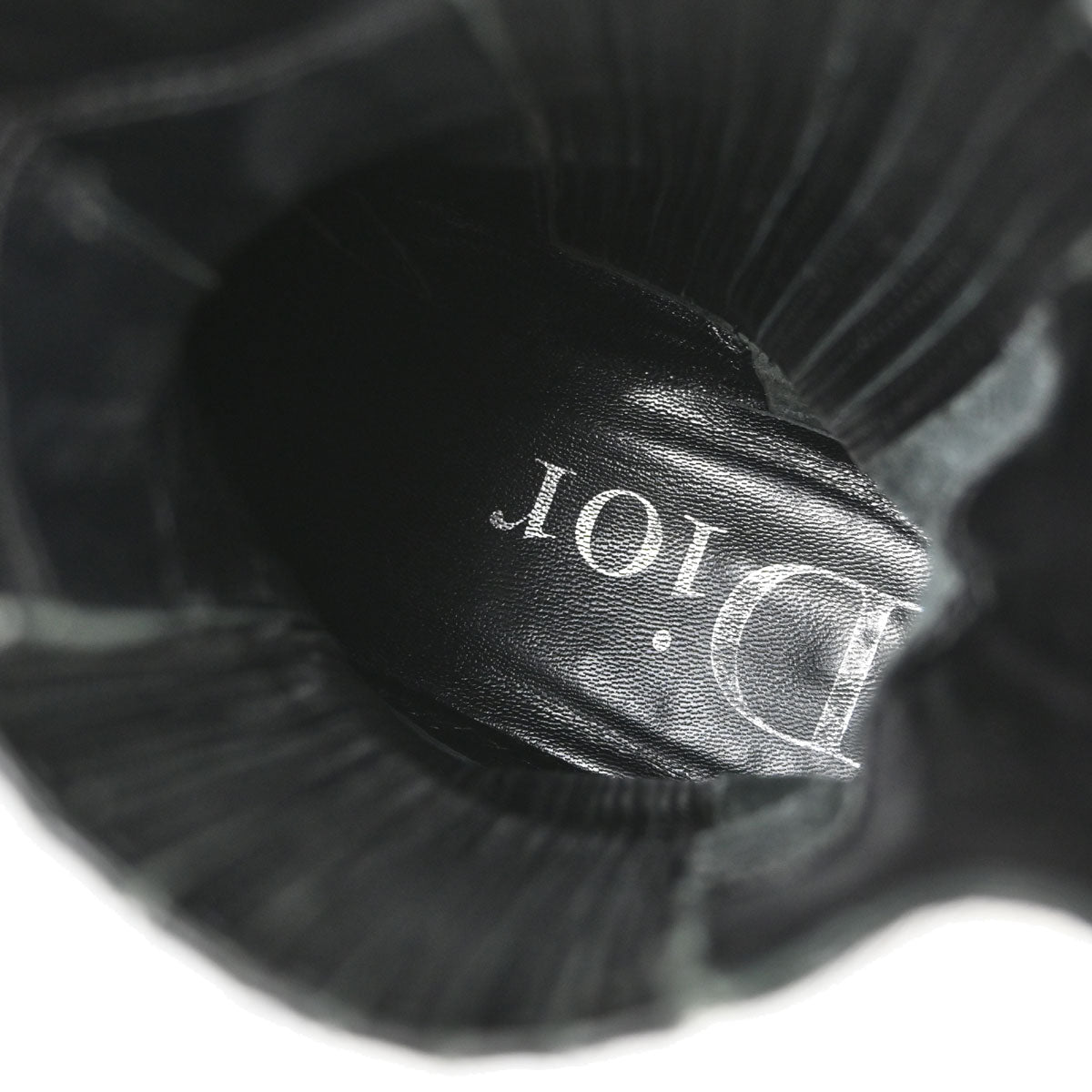 Christian Dior * Black Leather Short Boots Shoes #36 1/2