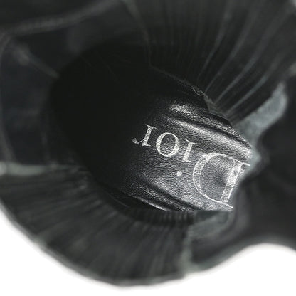 Christian Dior * Black Leather Short Boots Shoes #36 1/2