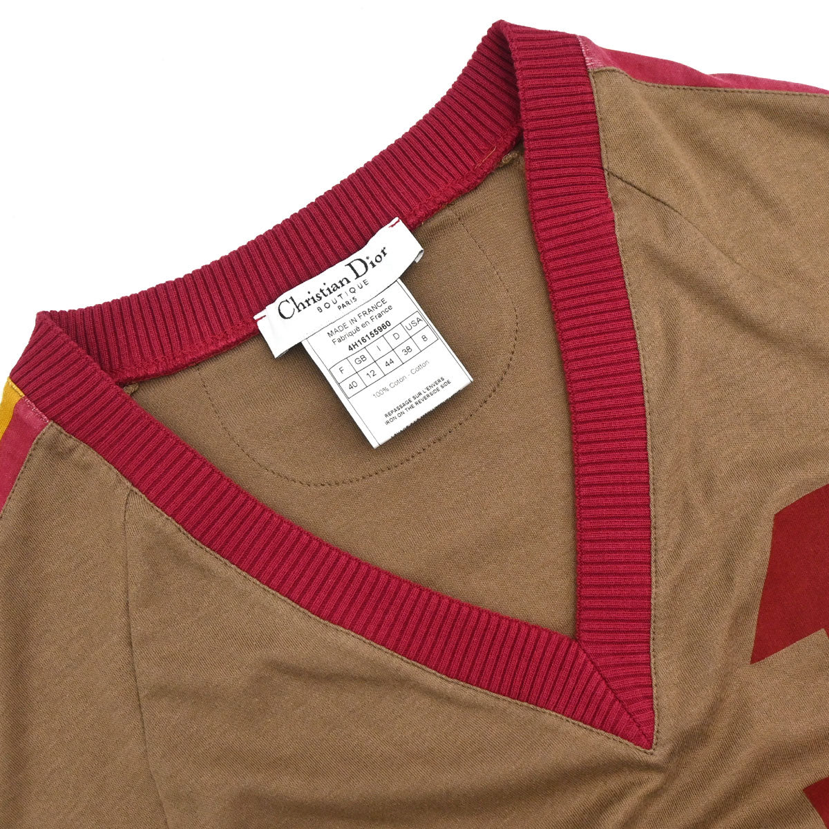 Christian Dior 2004 Short Sleeve Top T-shirt Brown Rasta-Color #40