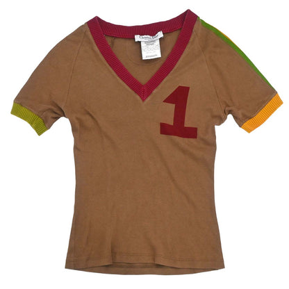 Christian Dior 2004 Short Sleeve Top T-shirt Brown Rasta-Color #38