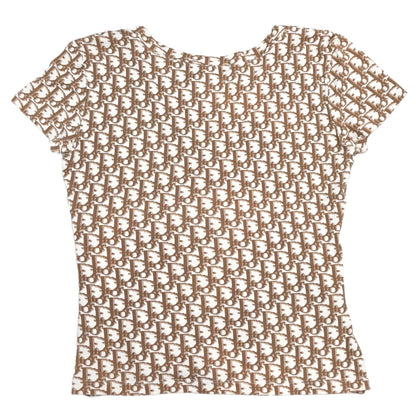 Christian Dior 2005 T-shirt Top Trotter Embroidery Brown #36