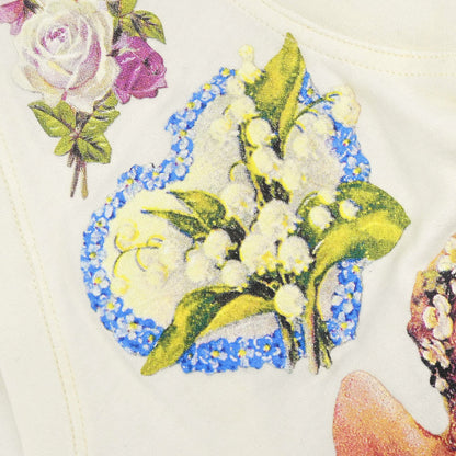 Christian Dior 2005 Print T-shirt Floral Ivory #36
