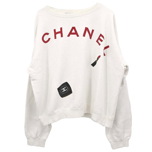 Chanel Long Sleeve Top Sweater White #M