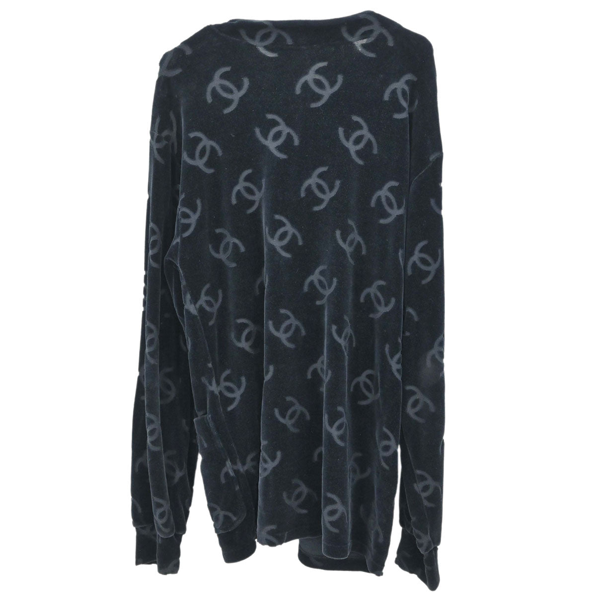 Chanel CC Velours Cardigan Black #36