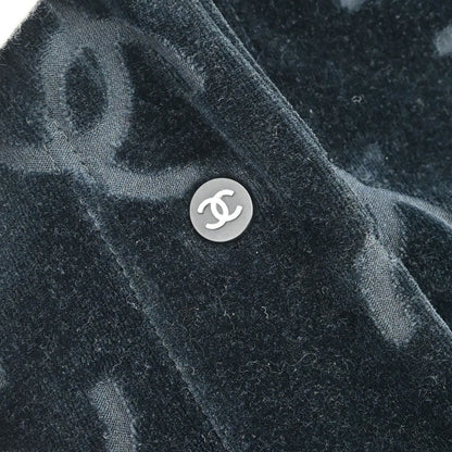 Chanel CC Velours Cardigan Black #36
