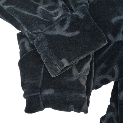 Chanel CC Velours Cardigan Black #36