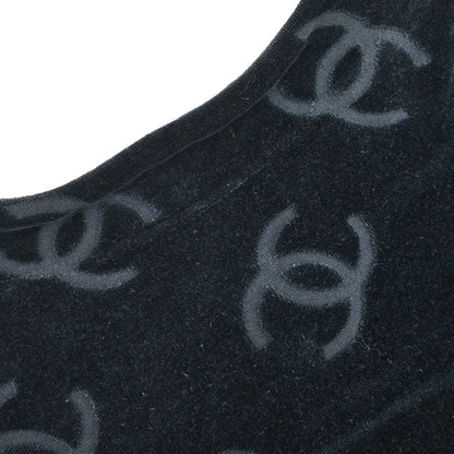 Chanel CC Velours Cardigan Black #36
