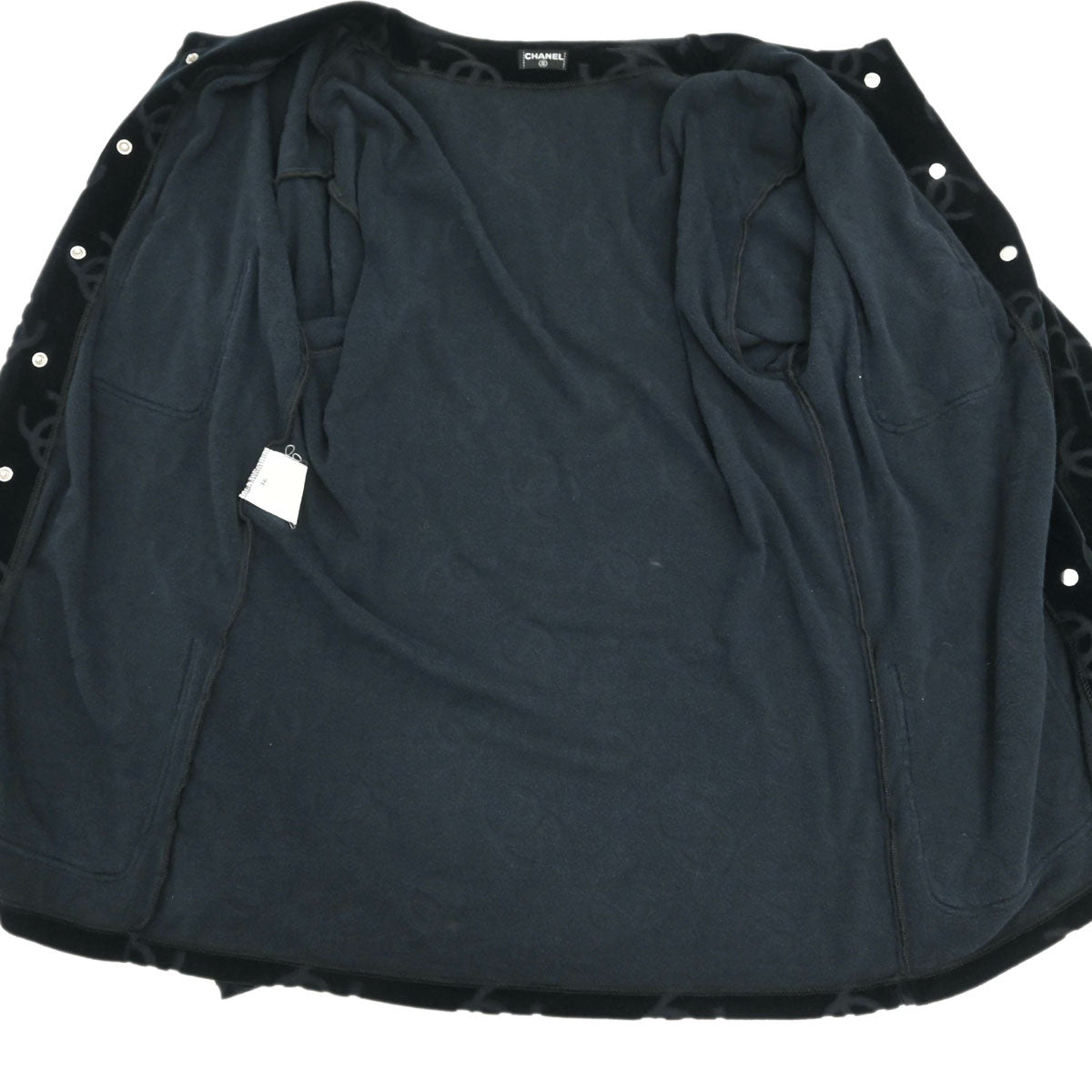 Chanel CC Velours Cardigan Black #36