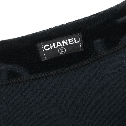 Chanel CC Velours Cardigan Black #36