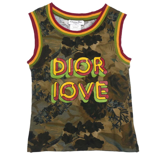 Christian Dior 2005 Dior Love Tank Top Khaki Rasta-Color #40