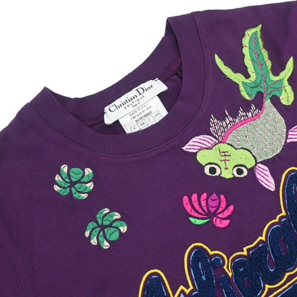Christian Dior 2003 Top Adiorable 69 T-shirt Embroidery Purple #38