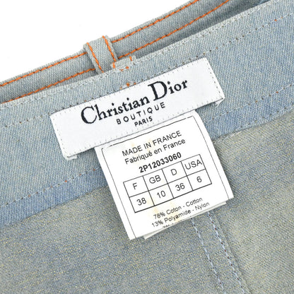 Christian Dior 2004 Skirt Denim Ice Cream Glitter Light Blue #38