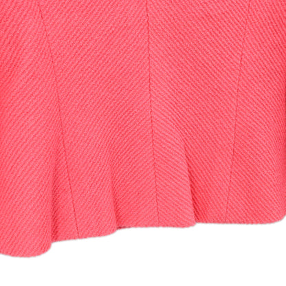 Chanel 1995 Single Breasted Collarless Tweed Jacket Pink #38