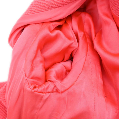 Chanel 1995 Single Breasted Collarless Tweed Jacket Pink #38