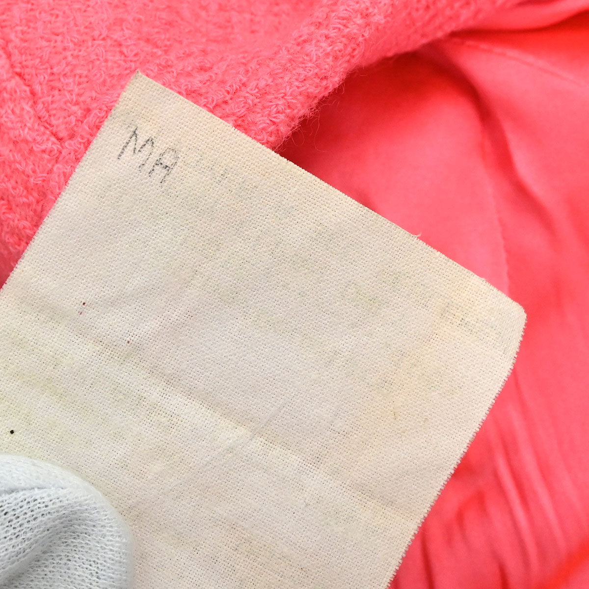 Chanel 1995 Single Breasted Collarless Tweed Jacket Pink #38
