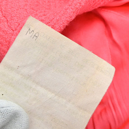 Chanel 1995 Single Breasted Collarless Tweed Jacket Pink #38