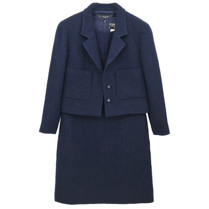 Chanel 1996 Setup Suit Jacket Dress Navy #38