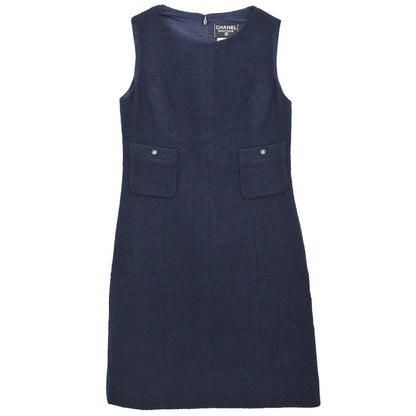Chanel 1996 Setup Suit Jacket Dress Navy #38